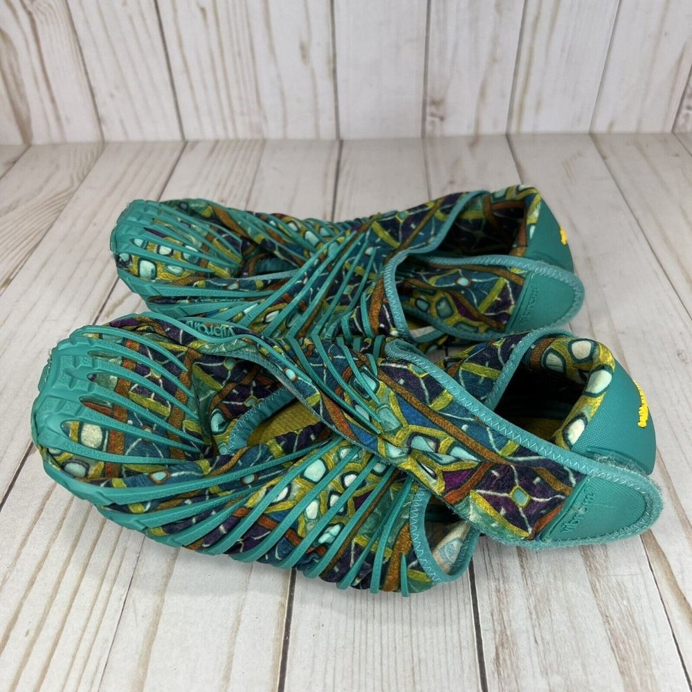 Vibram Women's Teal and Multicolor FiveFingers Athletic Shoes - Picture 4 of 7